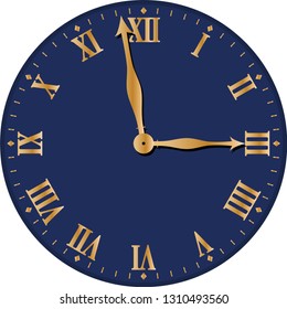 An Old Clock Face Design With No Background