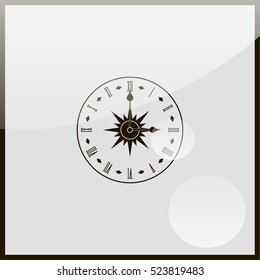 Old clock face with Roman numeral.
