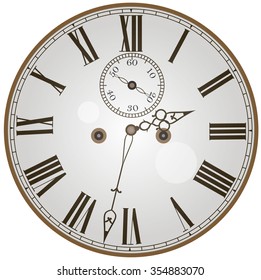 The old clock face. Vector illustration