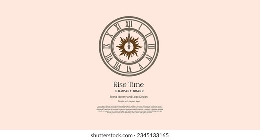 old clock logo design for graphic designer and web developer