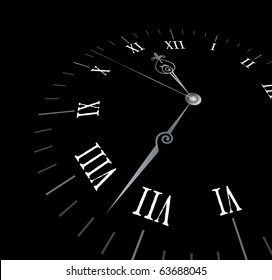 Old clock with roman numbers in editable vector format