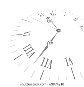 Old clock with roman numbers in editable vector format