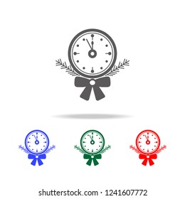 Old clock with tree branch icon. Elements of Christmas holidays in multi colored icons. Premium quality graphic design icon. Simple icon for websites, web design, mobile app