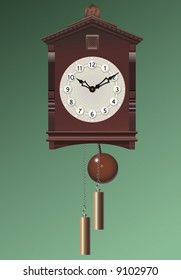 Old clock. A vector illustration.
