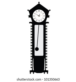 old clock vector illustration of art in black color