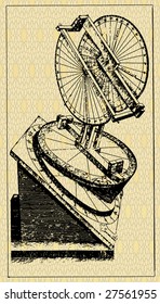 old clock work, vintage vector, ink drawing