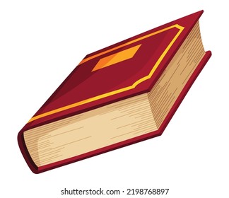 Old closed book. Wisdom or education concept. Vintage library design element. Ancient writing stationery symbol for poetry work or education