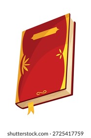 Old closed book. Wisdom or education concept. Vintage library design element. Ancient writing stationery symbol for poetry work or education