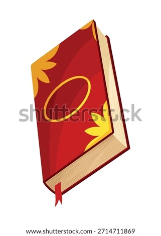 Old closed book. Wisdom or education concept. Vintage library design element. Ancient writing stationery symbol for poetry work or education