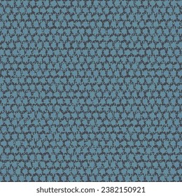 Old cloth with a pattern inspired by the meshes that form the net. Blue rough fabric. Rustic towel texture. Textile background. Vector seamless.