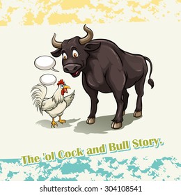 Old cock and bull story illustration