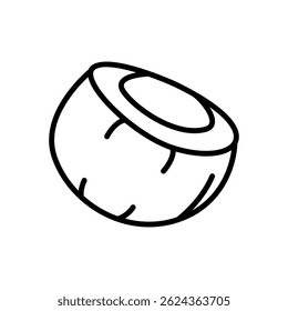 Vector de icono de coco viejo, icono de estilo de línea