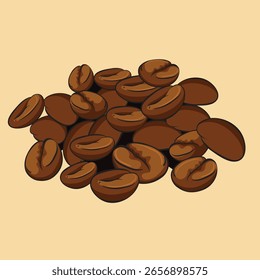 Grãos de café antigos vetor grãos de café rústico com textura natural. Perfeito para alimentos vintage