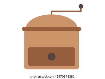 Alte Kaffeemühle auf weißem Hintergrund.