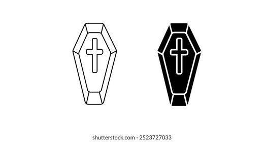 Old Coffin Icon Flat design