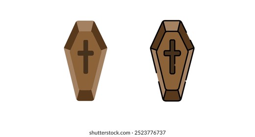 Old Coffin Icon Flat design