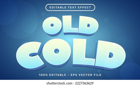 old cold 3d text effect and editable text effect