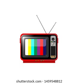 Old color tv on a white isolated background. Vector illustration.