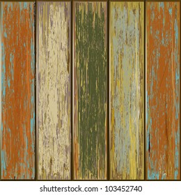 Old color wooden texture background. vector illustrator