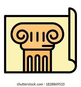 Old column plan icon. Outline old column plan vector icon for web design isolated on white background