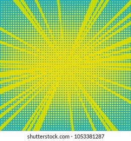 Old comic bright colored background with halftone gradient in pop art retro style.