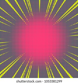 Old comic bright colored background with halftone gradient in pop art retro style.