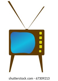 old comic TV on a white background