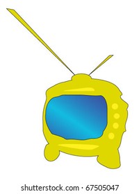 old comic TV on a white background