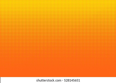 Old comic yellow orange background with halftone gradient in pop art retro style.