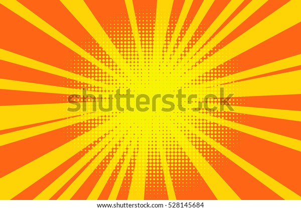 Old Comic Yellow Orange Background Halftone Stock Vector (Royalty Free