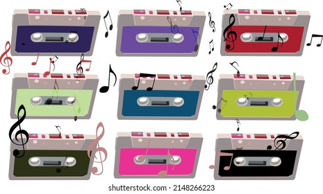 old compact tape recording cassette