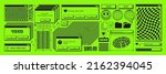 Old computer aestethic. Retro pc elements, user interface, operating system, windows, icons, smile in trendy y2k rave retro style. Sticker pack of retro pc illustrations. Nostalgia for 1990s -2000s.