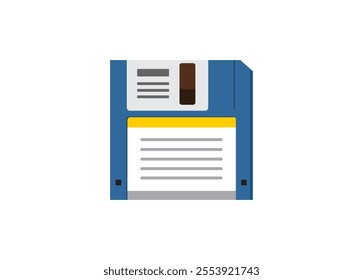 Old computer diskette. Simple flat illustration.
