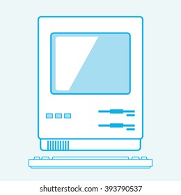 Old Computer Icon Design. Vector Illustration