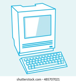 Old Computer Icon Design. Vector Illustration