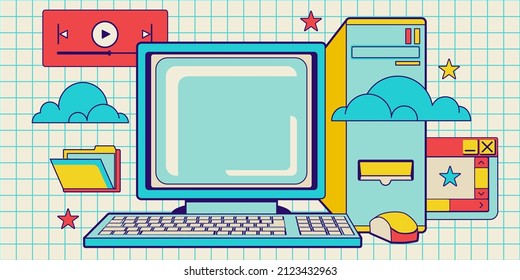 Retro Pc Royalty Free Stock Vector Clip Art