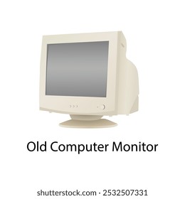 Old Computer Monitor Hand drawing illustration Vol 07