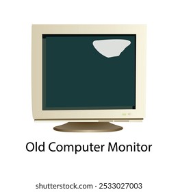 Old Computer Monitor Hand drawing illustration Vol 06