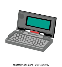 old computer unit with a monitor on a white background in eps 10