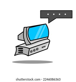 old computer vector design on white background