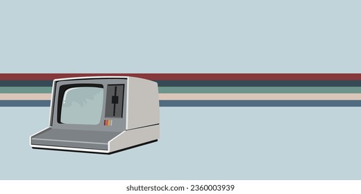 old computer vintage strip background vector
