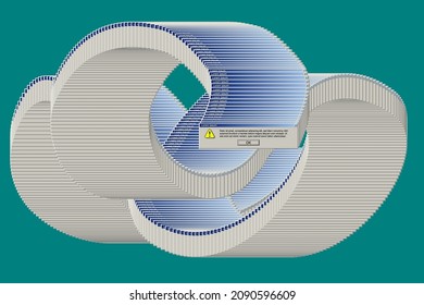 Old computer window with many blank error messages. Retro pc interface with problem or glitch, vintage web browser alert, software system bug or virus. 90s screen vector illustration.
