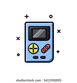 Old Console Game with Modern style. Console 90s, Old Games, Retro Game.
