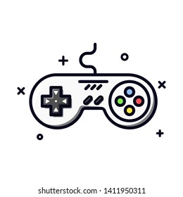 Old Console Game with Modern style. Console 90s, Old Games, Retro Game.