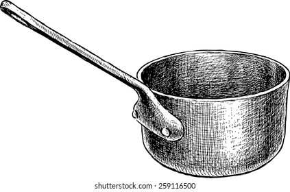 old copper ladle