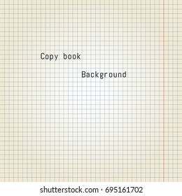 Old copy book paper. Vector Illustration.