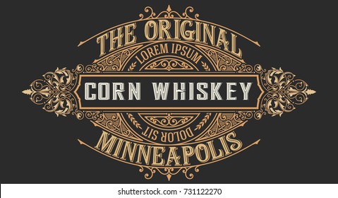 Old Corn Whiskey Design, Label For Packing