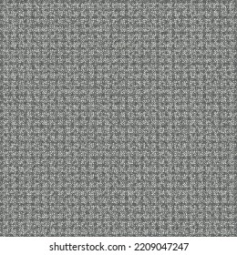 Old cotton fabric with a lost checked pattern. Used gray cloth, divided into small squares. Abstract vector.