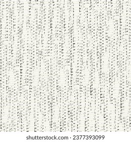 Old cotton fabric from the rustic environment, white with black or gray streaks and flecks. Grunge textured background. Vector seamless.