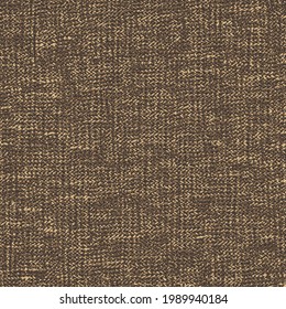 Old Cotton Fabric In Shades Of Brown And Beige. Rough Textile Background. Backcloth Texture.